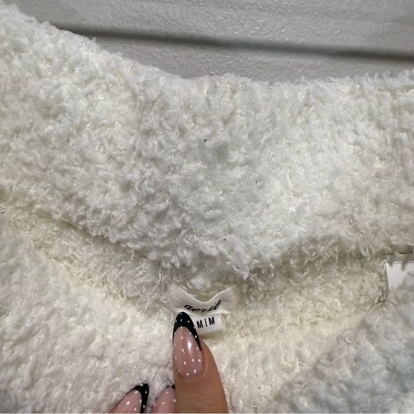 Aerie marshmallow fuzzy flare lounge pant white - Picture 3 of 7